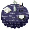 thumbnail image 1 of Math Equations Engineering Diagrams Navy Pattern Round Tablecloth 60"x60",Wrinkle Wipeable Table Cloth for Kitchen Dining Room Picnic Patio Party, 1 of 6