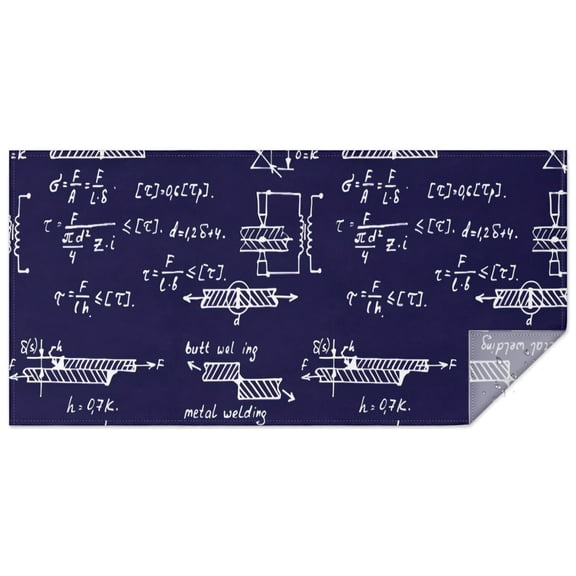 Math Equations Engineering Diagrams Navy Rectangle Tablecloth 60"x120",Waterproof Polyester Rectangle Table Cloth, Wipeable Spillproof Polyester Tablecloth for Dining, Camping, Indoor and Outdoor