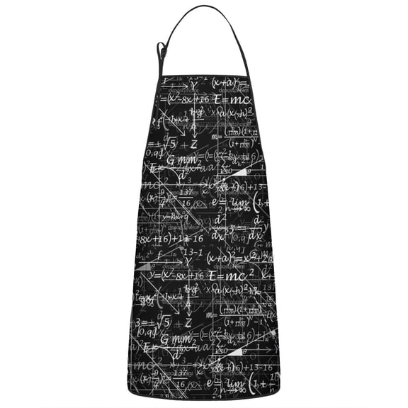 Math Equations Geometric Shapes Apron-Garden Aprons for Women with Pockets-Cotton Linen Waterproof Kitchen Cooking Gardening Aprons Adjustable for Kitchen,Cooking,BBQ and Salon 33x27 Inch