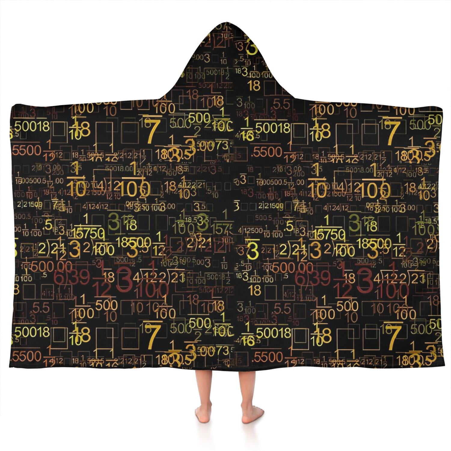 Math Equations Geometric Shapes Black Pattern Hooded Bath Towel,50