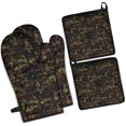 thumbnail image 1 of Math Equations Geometric Shapes Black Pattern Kitchen Oven Mitt and Pot Holder Sets 4 Pcs for Baking, Cooking and Grilling, Heat Resistant Up To 392 °F, 1 of 7