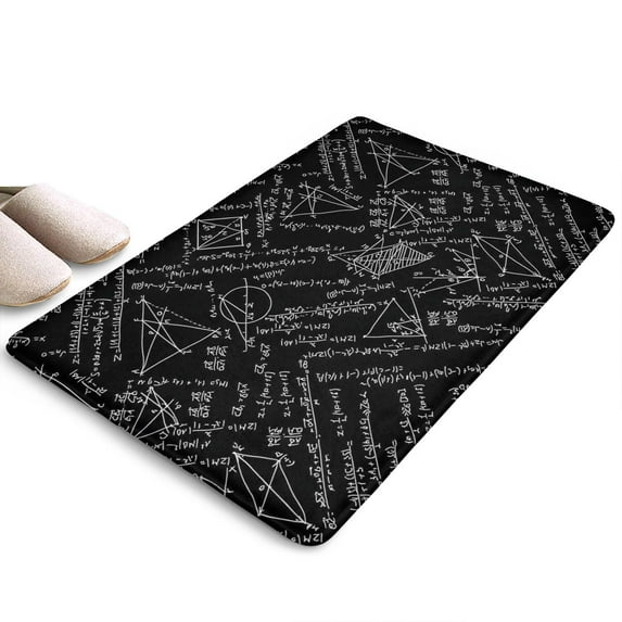 Math Equations Geometric Shapes Flannel Non Slip Door Rugs,Washable Door Mats Indoor,Decorative Door Mats,Dirt-Resistant and Absorbent Doormat for Entrance,Bedroom,Kitchen,Bathroom,31.5"x17"