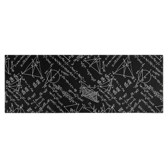 Math Equations Geometric Shapes Pattern Kitchen Rug Mat,Kitchen Runner Rugs Non Skid Washable,Decorative Kitchen Floor Mats for Kitchen,Sink,Laundry,17"X47"