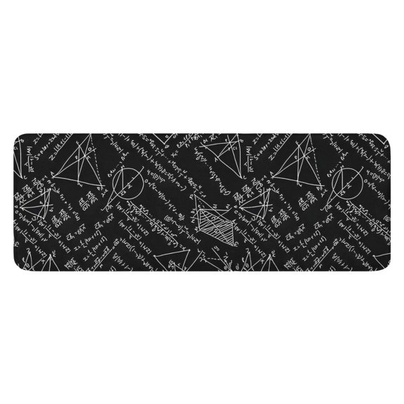 Math Equations Geometric Shapes Pattern Kitchen Rug Mat,Kitchen Runner Rugs Non Skid Washable,Decorative Kitchen Floor Mats for Kitchen,Sink,Laundry,17"x47.2"