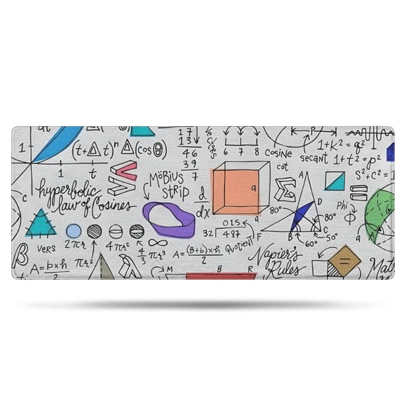 Math Equations Geometric Shapes White Pattern Bathroom Rugs Mat,Non Slip Microfiber Bathroom Rug,Rubber Backing,Soft Bathroom Mats for Bathroom Floor,Tub and Shower,60x24in(150x60cm)