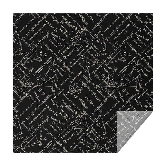 Math Equations Geometry Black Pattern Square Tablecloth,Waterproof Square Table Cover,Wipeable Spillproof Washable Table Cover for Home Kitchen Party Decor 42"X42"(107x107cm)
