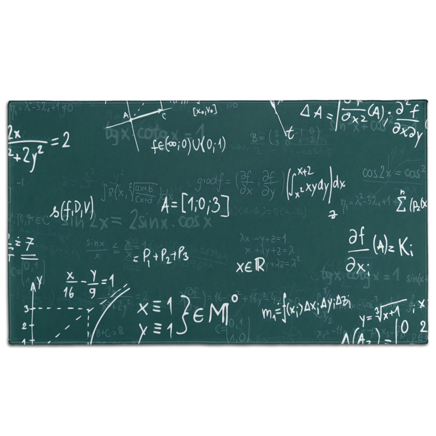 Green Rug With Math Math Equations Geometry Green Pattern Door Rugs,Washable Non Slip Door ...