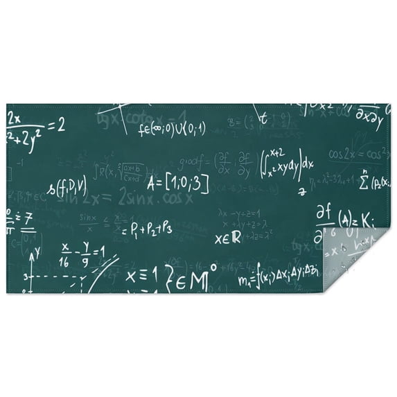 Math Equations Geometry Green Pattern Rectangle Tablecloth 60"x120",Waterproof Polyester Rectangle Table Cloth, Wipeable Spillproof Polyester Tablecloth for Dining, Camping, Indoor and Outdoor