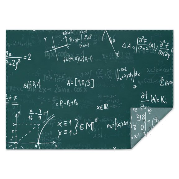Math Equations Geometry Green Pattern Rectangle Tablecloth 60"x84",Waterproof Polyester Rectangle Table Cloth, Wipeable Spillproof Polyester Tablecloth for Dining, Camping, Indoor and Outdoor