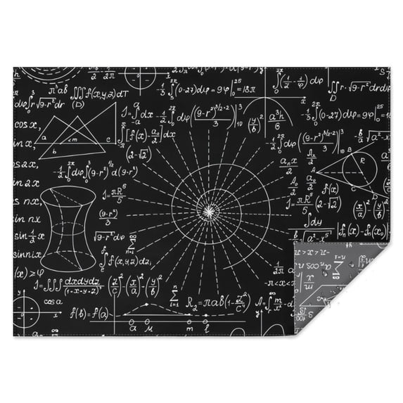 Math Equations Geometry Shapes Black Pattern Rectangle Tablecloth 60"x84",Waterproof Polyester Rectangle Table Cloth, Wipeable Spillproof Polyester Tablecloth for Dining, Camping, Indoor and Outdoor