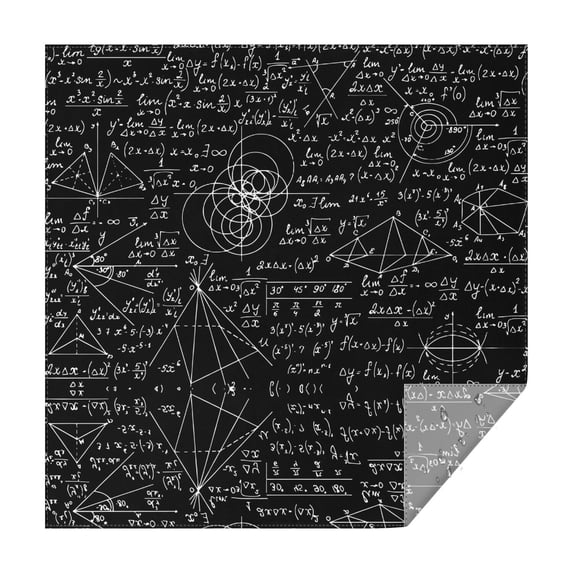 Math Equations Geometry Shapes Black Pattern Square Tablecloth,Waterproof Square Table Cover,Wipeable Spillproof Washable Table Cover for Home Kitchen Party Decor 42"X42"(107x107cm)
