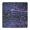 thumbnail image 1 of Math Equations Geometry Shapes Purple Pattern Square Fitted Tablecloth with Elastic Edge,Square Table Cover,Washable Elastic Table Cover for Home Kitchen Party Decor 34"x34", 1 of 6