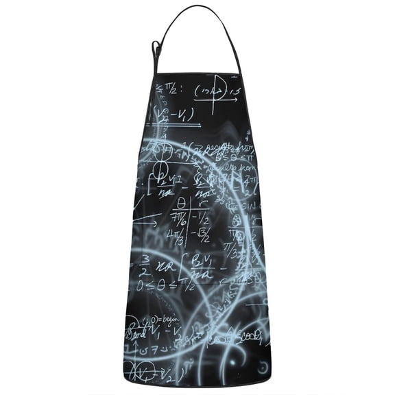 Math Equations Glowing Formulas Black Apron-Garden Aprons for Women with Pockets-Cotton Linen Waterproof Kitchen Cooking Gardening Aprons Adjustable for Kitchen,Cooking,BBQ and Salon 33x27 Inch