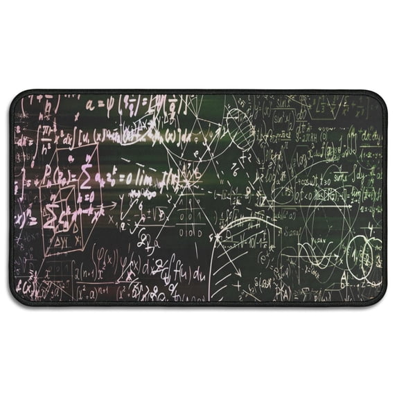 Math Equations Glowing Formulas Black Pattern Door Rugs,Washable Non Slip Door Mats Indoor,Decorative Door Mats,Entry Mat Indoor for Entrance,Bedroom,Kitchen,Bathroom,30"x17"