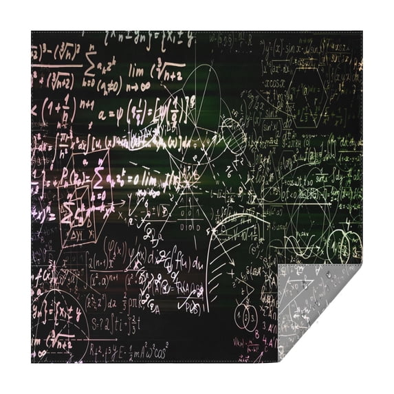 Math Equations Glowing Formulas Black Pattern Square Tablecloth,Waterproof Square Table Cover,Wipeable Spillproof Washable Table Cover for Home Kitchen Party Decor 60"x60"(152x152cm)