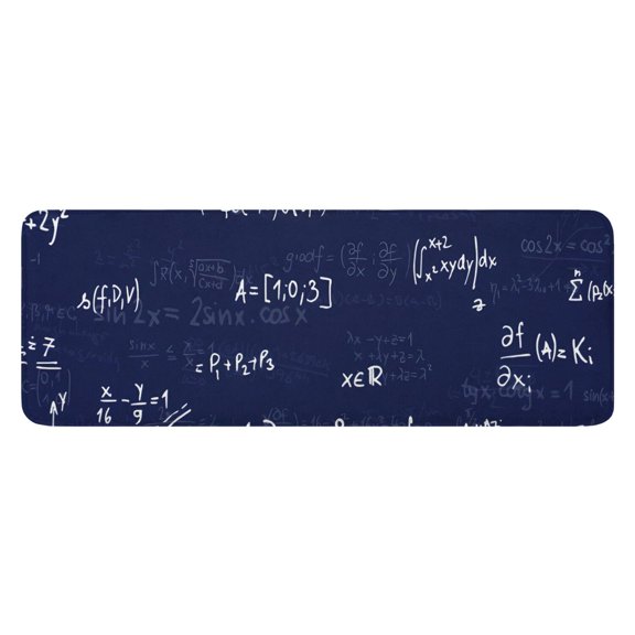 Math Equations Graphs Black Pattern Kitchen Rug Mat,Kitchen Runner Rugs Non Skid Washable,Decorative Kitchen Floor Mats for Kitchen,Sink,Laundry,17"x47.2"