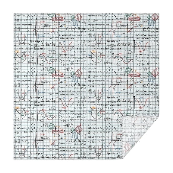 Math Equations Grid Formulas Pattern Square Tablecloth,Waterproof Square Table Cover,Wipeable Spillproof Washable Table Cover for Home Kitchen Party Decor 60"x60"(152x152cm)