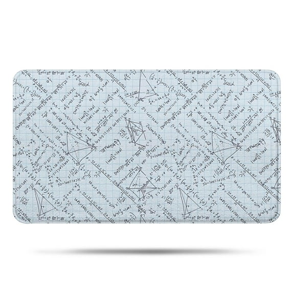 Math Equations Grid Notes Pattern Bathroom Rugs Mat,Non Slip Microfiber Bathroom Rug,Rubber Backing,Soft Bathroom Mats for Bathroom Floor,Tub and Shower,17x30in(43x75cm)