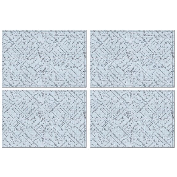Math Equations Grid Notes Pattern Summer Placemats Table Placemats Set Of 4-Linen Kitchen Washable Placemats Table Mats 11.8"x17.7" Non-Slip Heat Resistant
