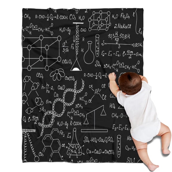Math Equations Lab Tools Black Pattern Blanket,Comfortable Soft Flannel Throw Blanket,All Season,Warm Lightweight Blankets for Sofa Bed Couch Living Room Chair,30"x40"