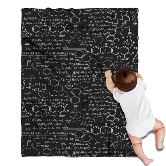 Math Equations Lab Tools Black Pattern Blanket,Comfortable Soft Flannel Throw Blanket,All Season,Warm Lightweight Blankets for Sofa Bed Couch Living Room Chair,30"x40"