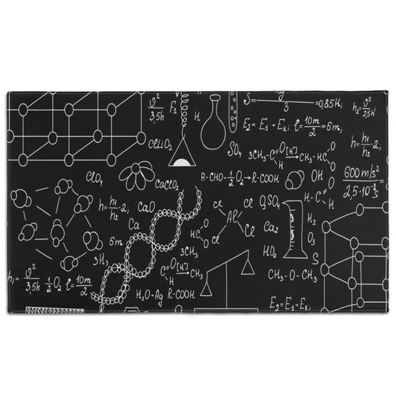 Math Equations Lab Tools Black Pattern Door Rugs,Washable Non Slip Door Mats Indoor,Decorative Door Mats,Entry Mat Indoor for Entrance,Bedroom,Kitchen,Bathroom,17"x30"