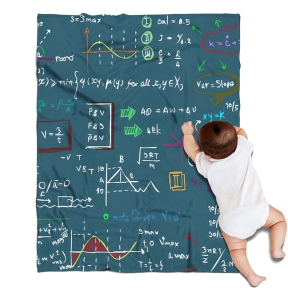 Math Equations Lab Tools Blue Pattern Blanket,Comfortable Soft Flannel Throw Blanket,All Season,Warm Lightweight Blankets for Sofa Bed Couch Living Room Chair,30"x40"