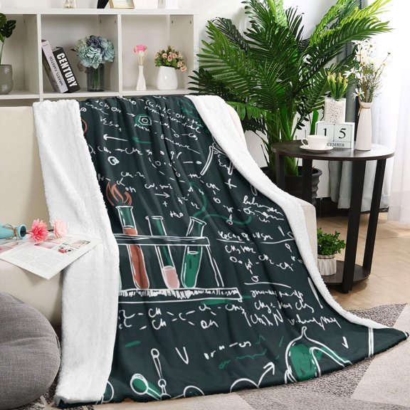 Math Equations Lab Tools Dark Pattern Blanket,Comfortable Soft Flannel Throw Blanket,All Season,Warm Lightweight Blankets for Sofa Bed Couch Living Room Chair,60"x80"