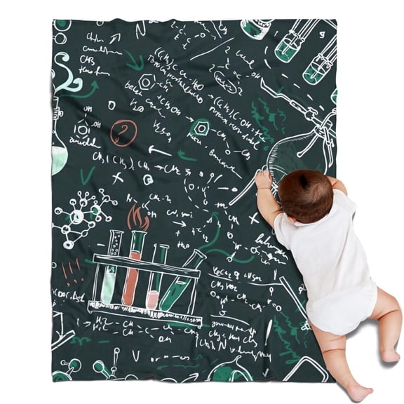 Math Equations Lab Tools Dark Pattern Blanket,Comfortable Soft Flannel Throw Blanket,All Season,Warm Lightweight Blankets for Sofa Bed Couch Living Room Chair,30"x40"