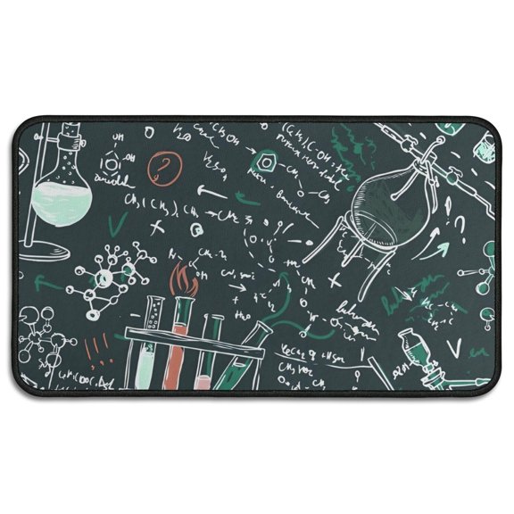 Math Equations Lab Tools Dark Pattern Door Rugs,Washable Non Slip Door Mats Indoor,Decorative Door Mats,Entry Mat Indoor for Entrance,Bedroom,Kitchen,Bathroom,30"x17"