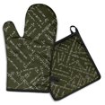 thumbnail image 1 of Math Equations Math Symbols Black Pattern Kitchen Oven Mitt and Pot Holder Sets 2 Pcs for Baking, Cooking and Grilling, Heat Resistant Up To 392 °F, 1 of 7