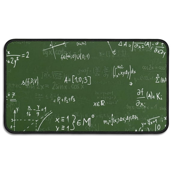 Math Equations Math Symbols Green Pattern Door Rugs,Washable Non Slip Door Mats Indoor,Decorative Door Mats,Entry Mat Indoor for Entrance,Bedroom,Kitchen,Bathroom,30"x17"