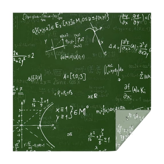 Math Equations Math Symbols Green Pattern Square Tablecloth,Waterproof Square Table Cover,Wipeable Spillproof Washable Table Cover for Home Kitchen Party Decor 42"X42"(107x107cm)