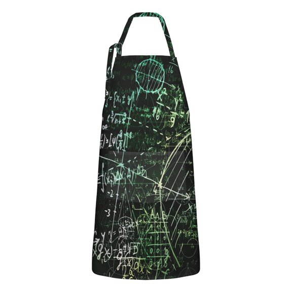 Math Equations Multicolor Formulas Black Apron-Garden Aprons for Women with Pockets-Cotton Linen Waterproof Kitchen Cooking Gardening Aprons Adjustable for Kitchen,Cooking,BBQ and Salon 33x27 Inch