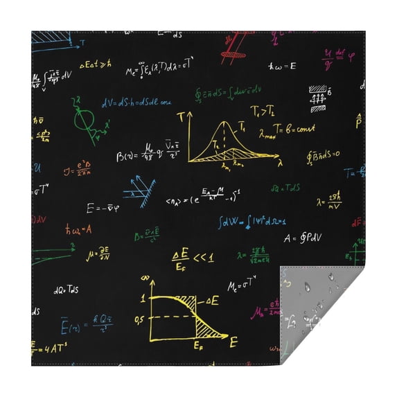Math Equations Multicolor Formulas Black Pattern Square Tablecloth,Waterproof Square Table Cover,Wipeable Spillproof Washable Table Cover for Home Kitchen Party Decor 60"x60"(152x152cm)