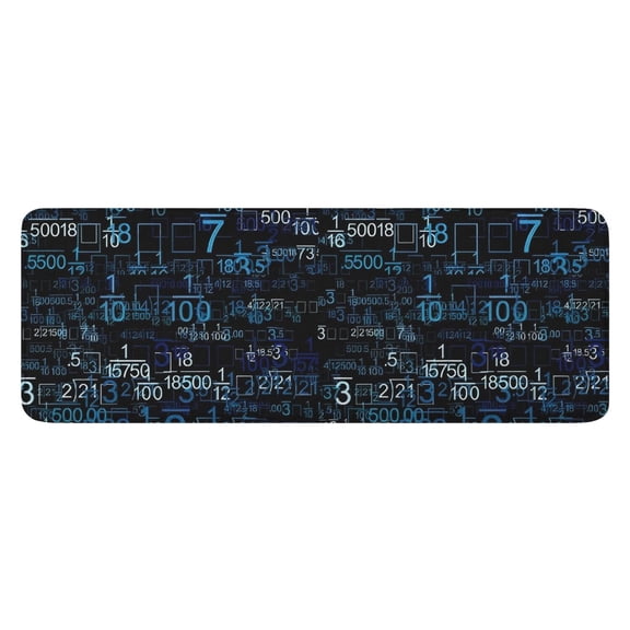 Math Equations Number Patterns Blue Pattern Kitchen Rug Mat,Kitchen Runner Rugs Non Skid Washable,Decorative Kitchen Floor Mats for Kitchen,Sink,Laundry,17"x47.2"