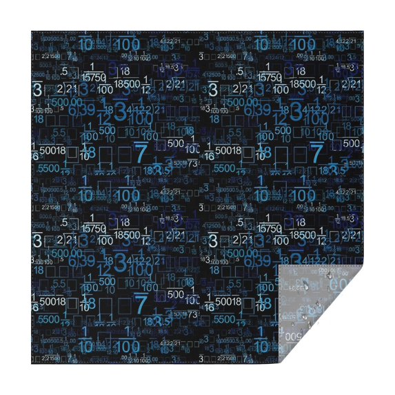 Math Equations Number Patterns Blue Pattern Square Tablecloth,Waterproof Square Table Cover,Wipeable Spillproof Washable Table Cover for Home Kitchen Party Decor 52"x52"(132x132cm)