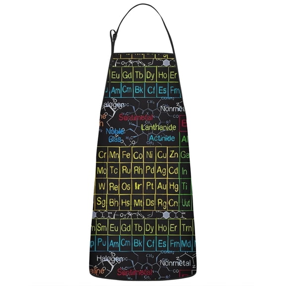 Math Equations Periodic Table Black Pattern Apron-Garden Aprons for Women with Pockets-Cotton Linen Waterproof Kitchen Cooking Gardening Aprons Adjustable for Kitchen,Cooking,BBQ and Salon 33x27 Inch