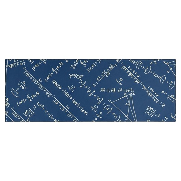 Math Equations Physics Diagrams Blue Pattern Kitchen Rug Mat,Kitchen Runner Rugs Non Skid Washable,Decorative Kitchen Floor Mats for Kitchen,Sink,Laundry,17"X47"