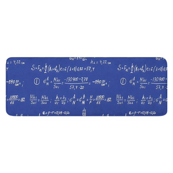 Math Equations Physics Diagrams Blue Pattern Kitchen Rug Mat,Kitchen Runner Rugs Non Skid Washable,Decorative Kitchen Floor Mats for Kitchen,Sink,Laundry,17"x47.2"