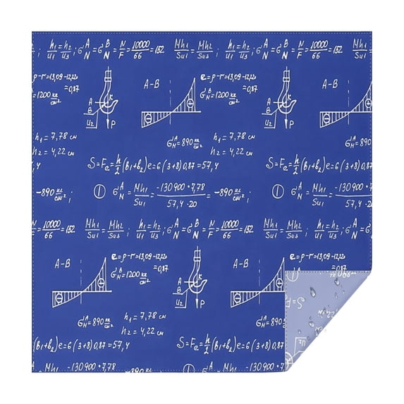 Math Equations Physics Diagrams Blue Pattern Square Tablecloth,Waterproof Square Table Cover,Wipeable Spillproof Washable Table Cover for Home Kitchen Party Decor 42"X42"(107x107cm)