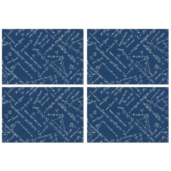 Math Equations Physics Diagrams Blue Pattern Summer Placemats Table Placemats Set Of 4-Linen Kitchen Washable Placemats Table Mats 11.8"x17.7" Non-Slip Heat Resistant