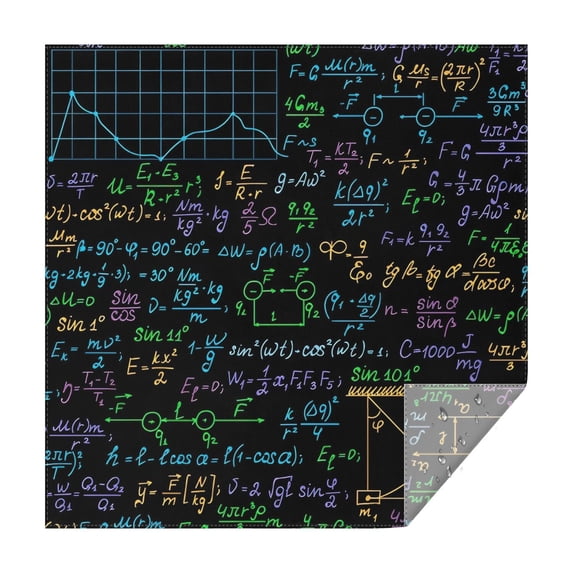 Math Equations Physics Formulas Black Pattern Square Tablecloth,Waterproof Square Table Cover,Wipeable Spillproof Washable Table Cover for Home Kitchen Party Decor 60"x60"(152x152cm)