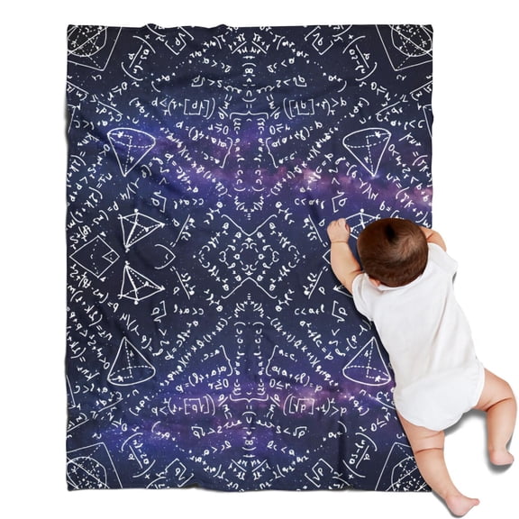 Math Equations Physics Formulas Purple Pattern Blanket,Comfortable Soft Flannel Throw Blanket,All Season,Warm Lightweight Blankets for Sofa Bed Couch Living Room Chair,30"x40"