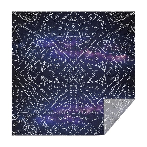 Math Equations Physics Formulas Purple Pattern Square Tablecloth,Waterproof Square Table Cover,Wipeable Spillproof Washable Table Cover for Home Kitchen Party Decor 52"x52"(132x132cm)