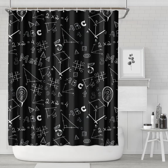 Math Equations Physics Formulas Shower Curtain 84"x72" ,Bathroom Decorative Shower Curtains Set with 12 Hooks,Modern Waterproof Washable Shower Curtain