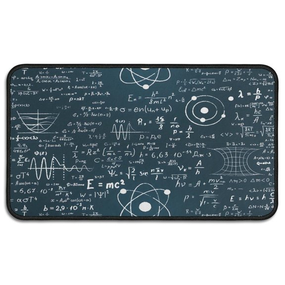 Math Equations Physics Icons Blue Pattern Door Rugs,Washable Non Slip Door Mats Indoor,Decorative Door Mats,Entry Mat Indoor for Entrance,Bedroom,Kitchen,Bathroom,30"x17"