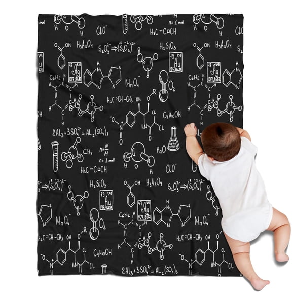 Math Equations Physics Icons Green Pattern Blanket,Comfortable Soft Flannel Throw Blanket,All Season,Warm Lightweight Blankets for Sofa Bed Couch Living Room Chair,30"x40"