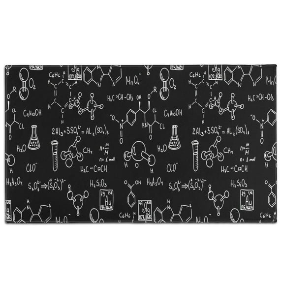 Math Equations Physics Icons Green Pattern Door Rugs,Washable Non Slip Door Mats Indoor,Decorative Door Mats,Entry Mat Indoor for Entrance,Bedroom,Kitchen,Bathroom,17"x30"
