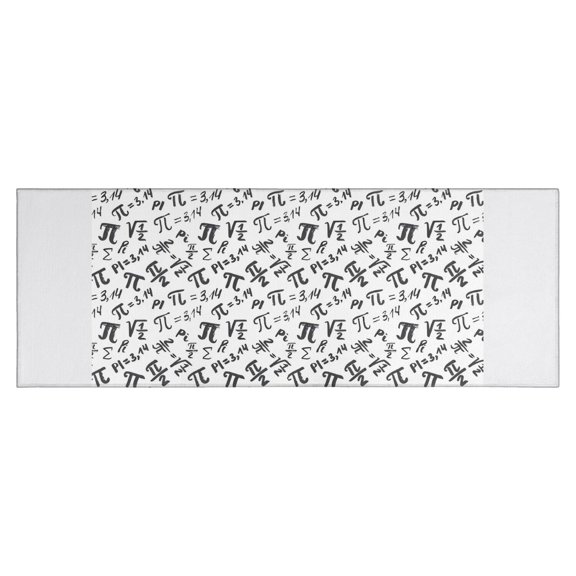 Math Equations Pi Symbols White Pattern Kitchen Rug Mat,Kitchen Runner Rugs Non Skid Washable,Decorative Kitchen Floor Mats for Kitchen,Sink,Laundry,17"X47"